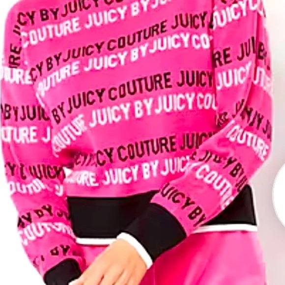 188. Juicy Couture Cute Pink, black and white pullover Sweater size Medium NWT - Picture 2 of 7